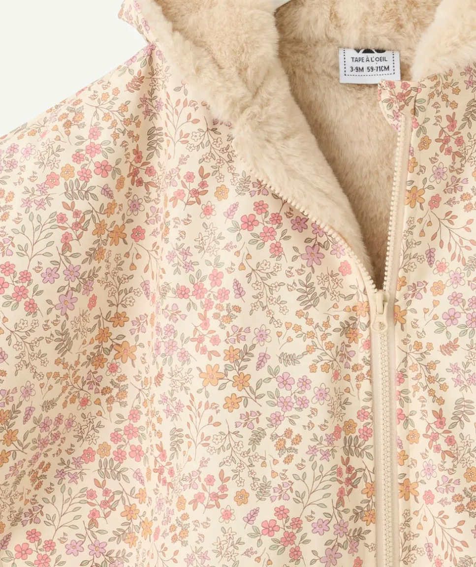 Poncho bébé fille imprimé fleurs