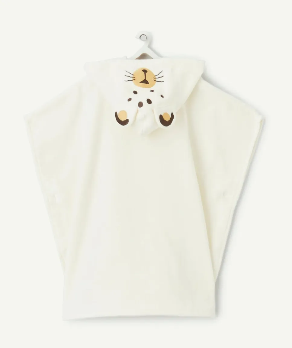 Poncho à capuche bébé matière éponge thème tigre