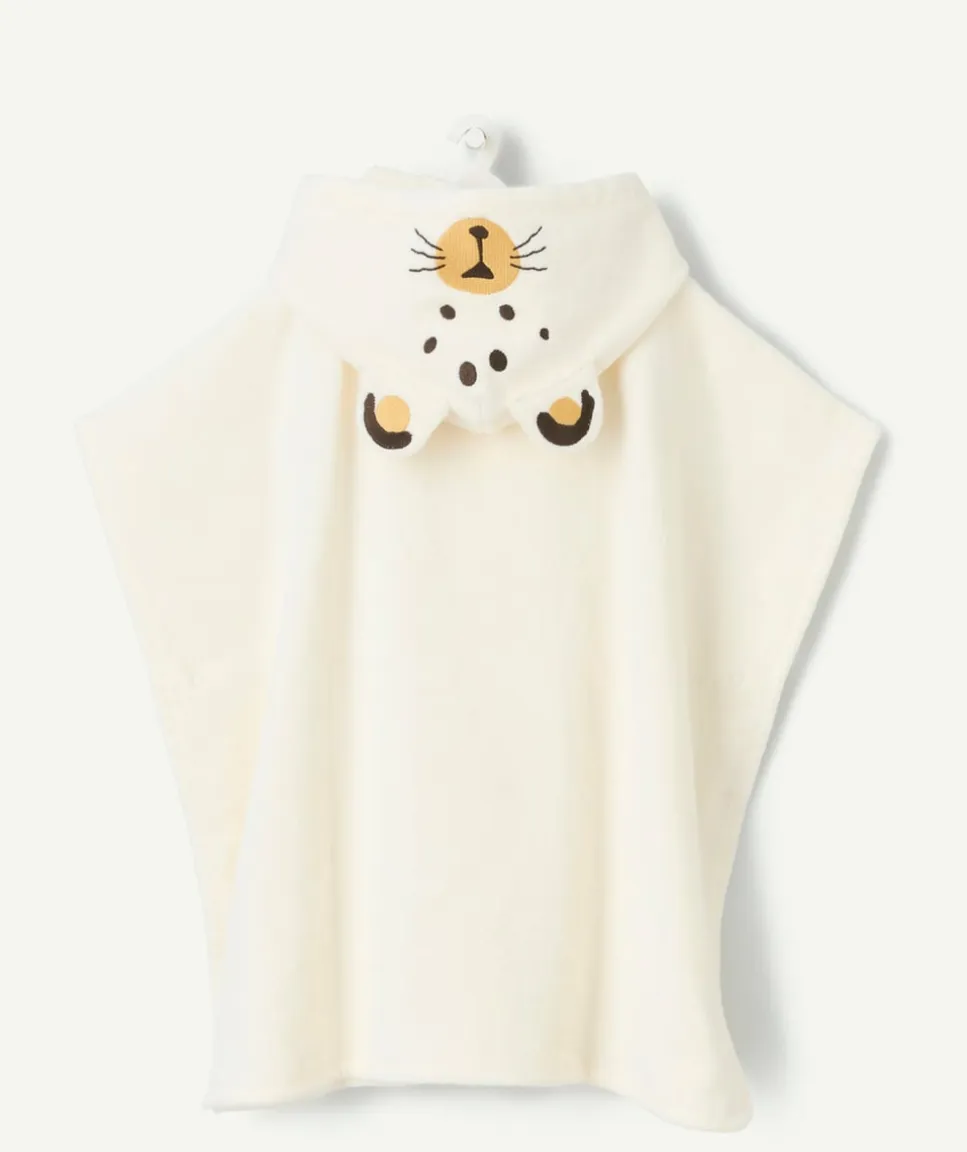 Poncho à capuche bébé matière éponge thème tigre