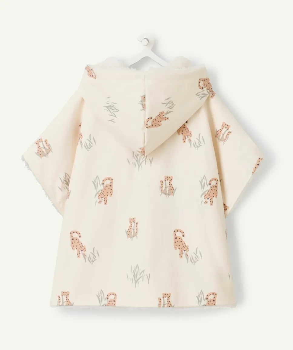 Poncho ciré adaptable au siège auto bébé garçon motif léopard