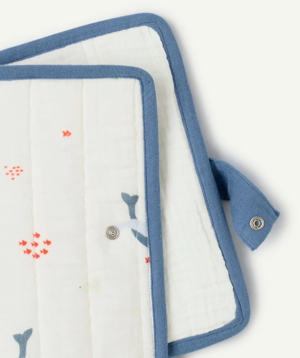 Protège carnet de santé bébé bleu imprimé marin