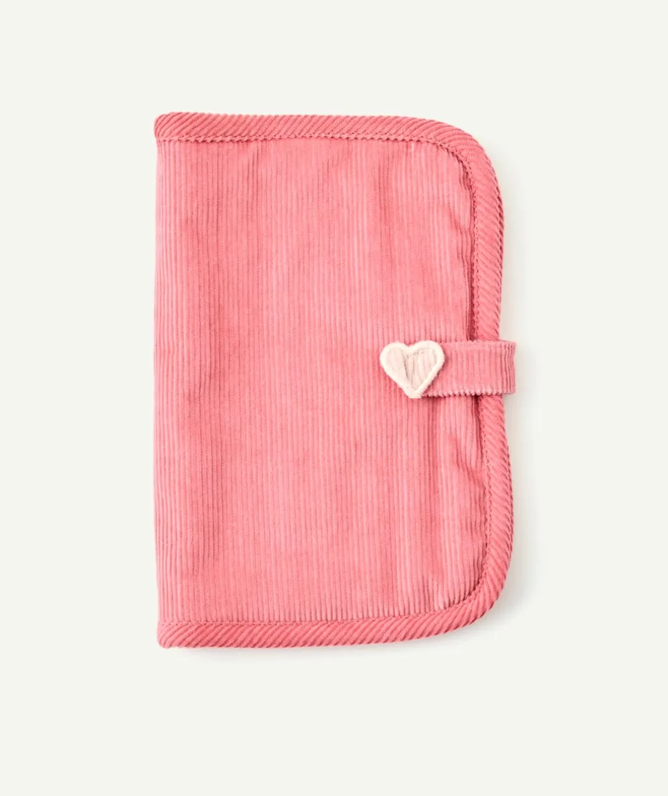 Protège carnet de santé bébé fille rose cœur