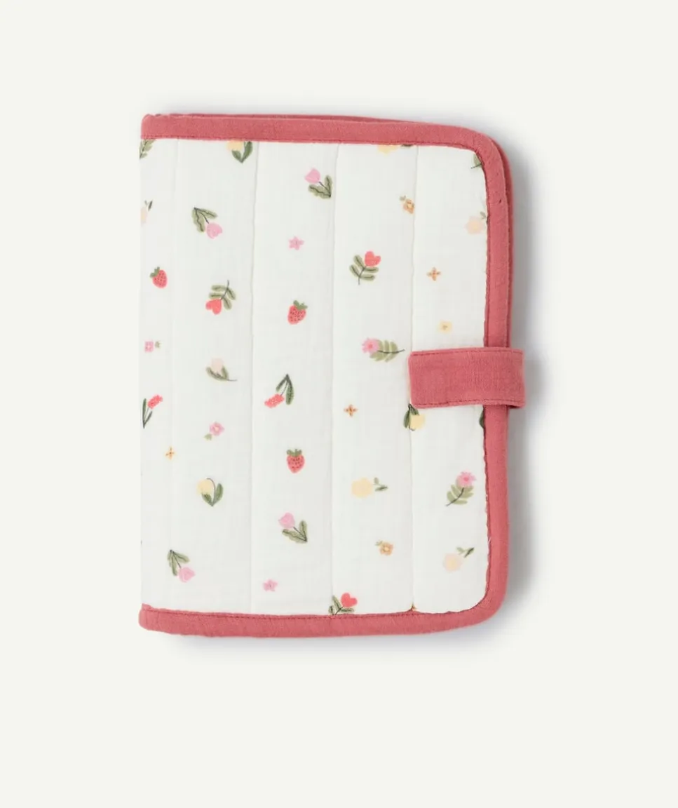 Protège carnet de santé bébé fille imprimé fleuri