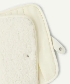 Protège-carnet effet sherpa écru