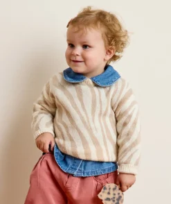 Pull bébé fille imprimé zèbre