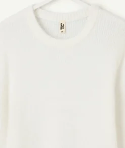 Pull fille droit blanc