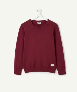 Pull garçon bordeaux