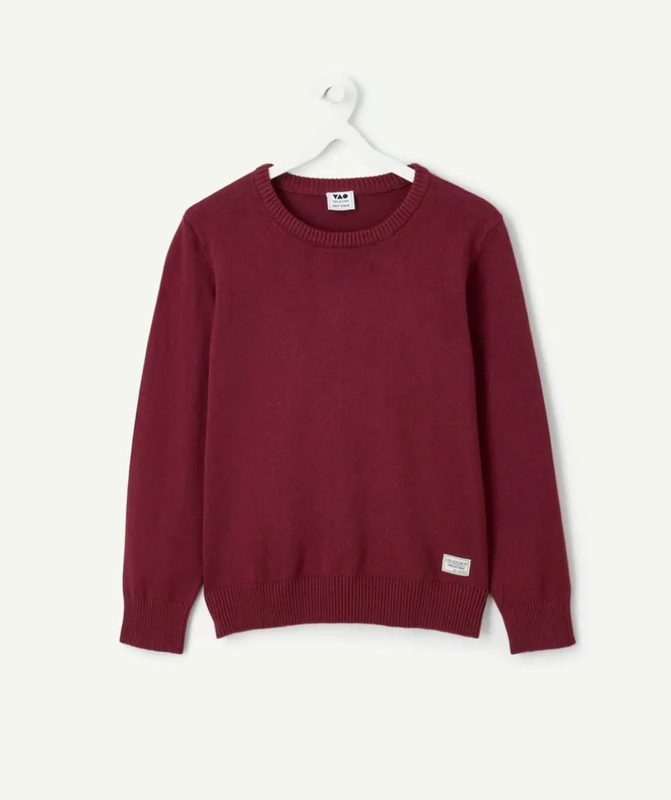 Pull garçon bordeaux