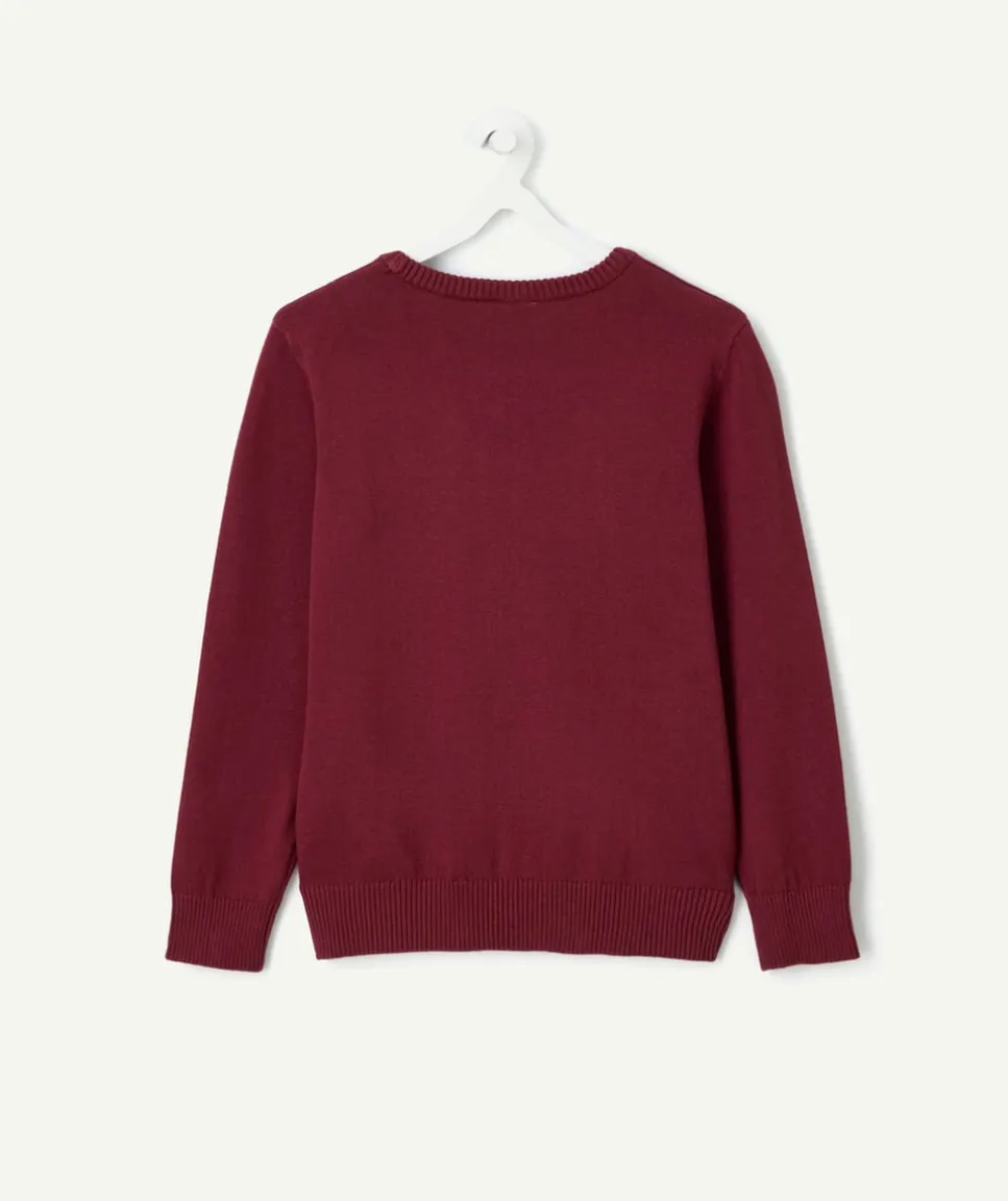Pull garçon bordeaux