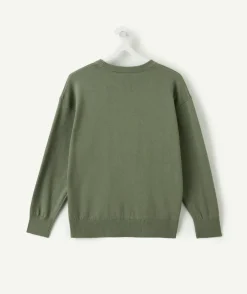 Pull garçon droit vert