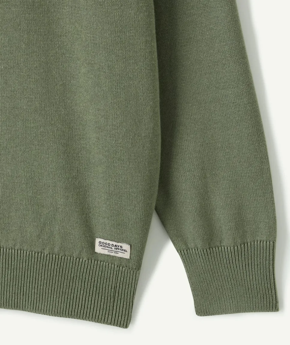 Pull garçon droit vert