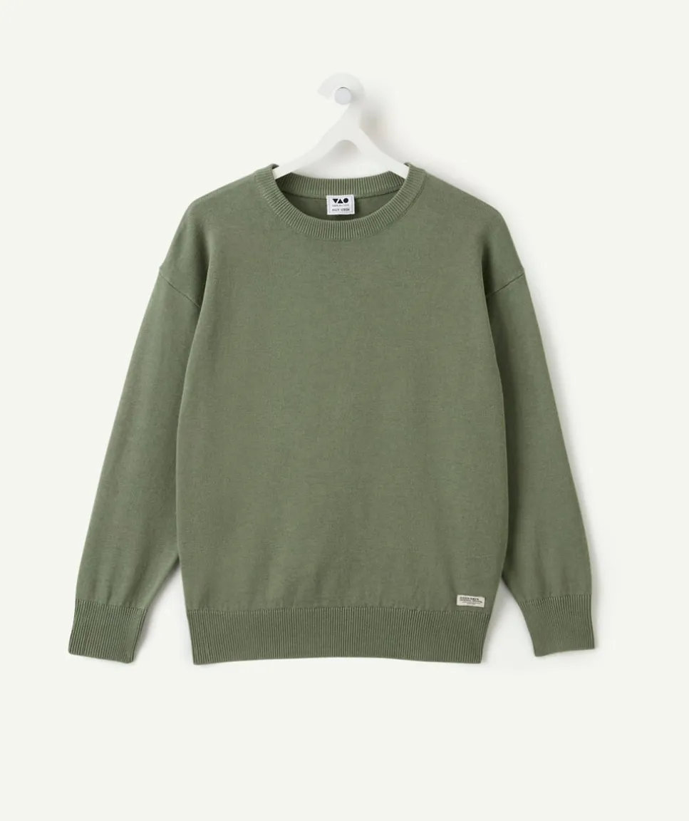 Pull garçon droit vert