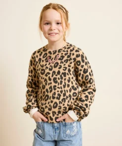 Pull imprimé léopard beige fille