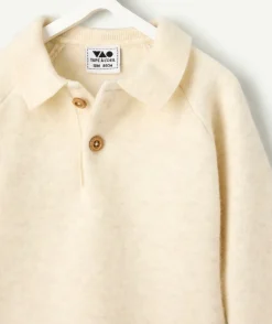 Pull polo bébé garçon écru