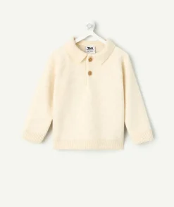 Pull polo bébé garçon écru