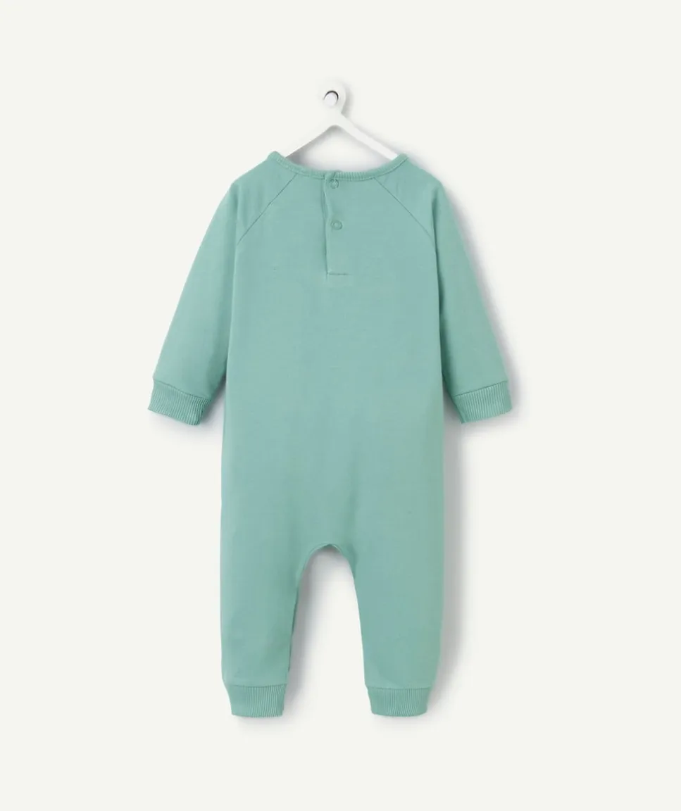 Pyjama bébé en coton bio vert et message love