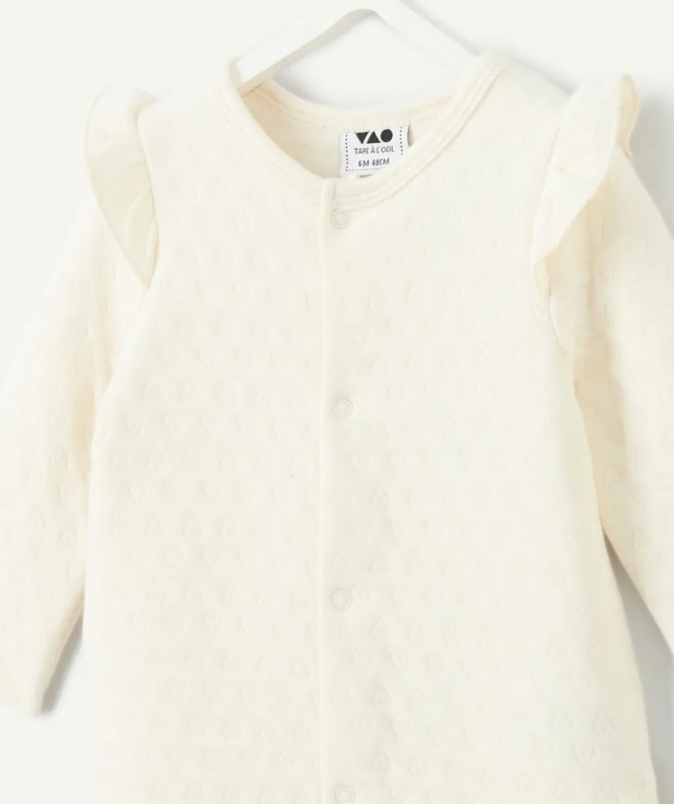 Pyjama bébé fille blanc à volants