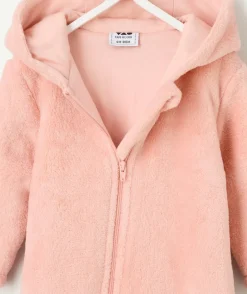 Pyjama bébé fille rose à capuche