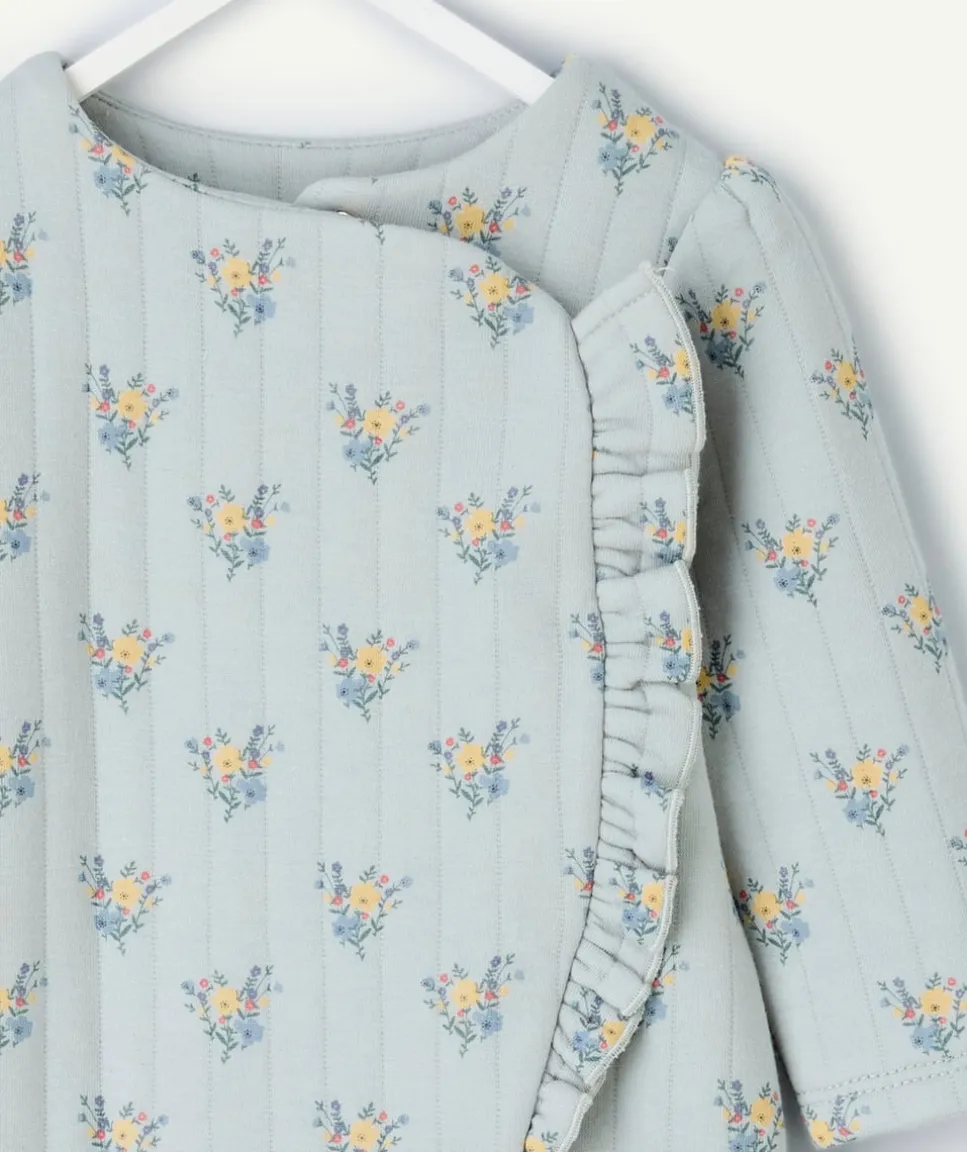 Pyjama bébé imprimé fleuri croisé