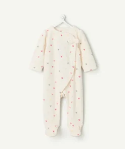 Pyjama chaud effet velours bébé fille imprimé cœur