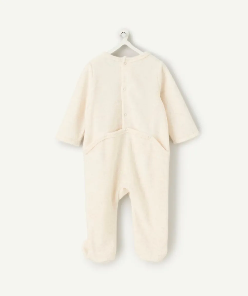 Pyjama chaud effet velours bébé fille écru