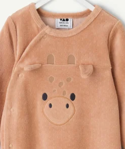 Pyjama chaud effet velours bébé garçons en velours beige