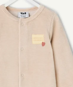 Pyjama chaud effet velours bébé beige