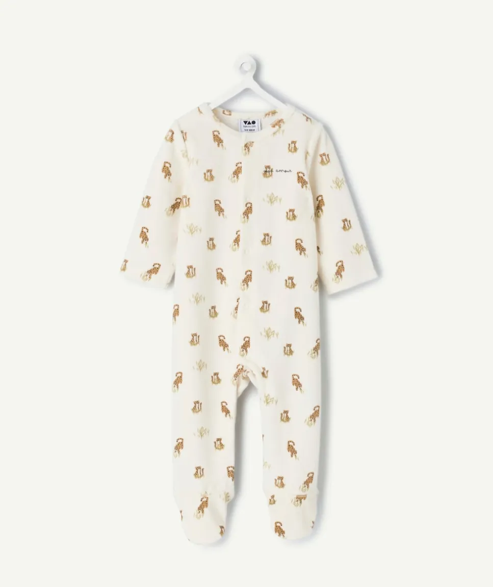 Pyjama chaud effet velours bébé imprimé léopard