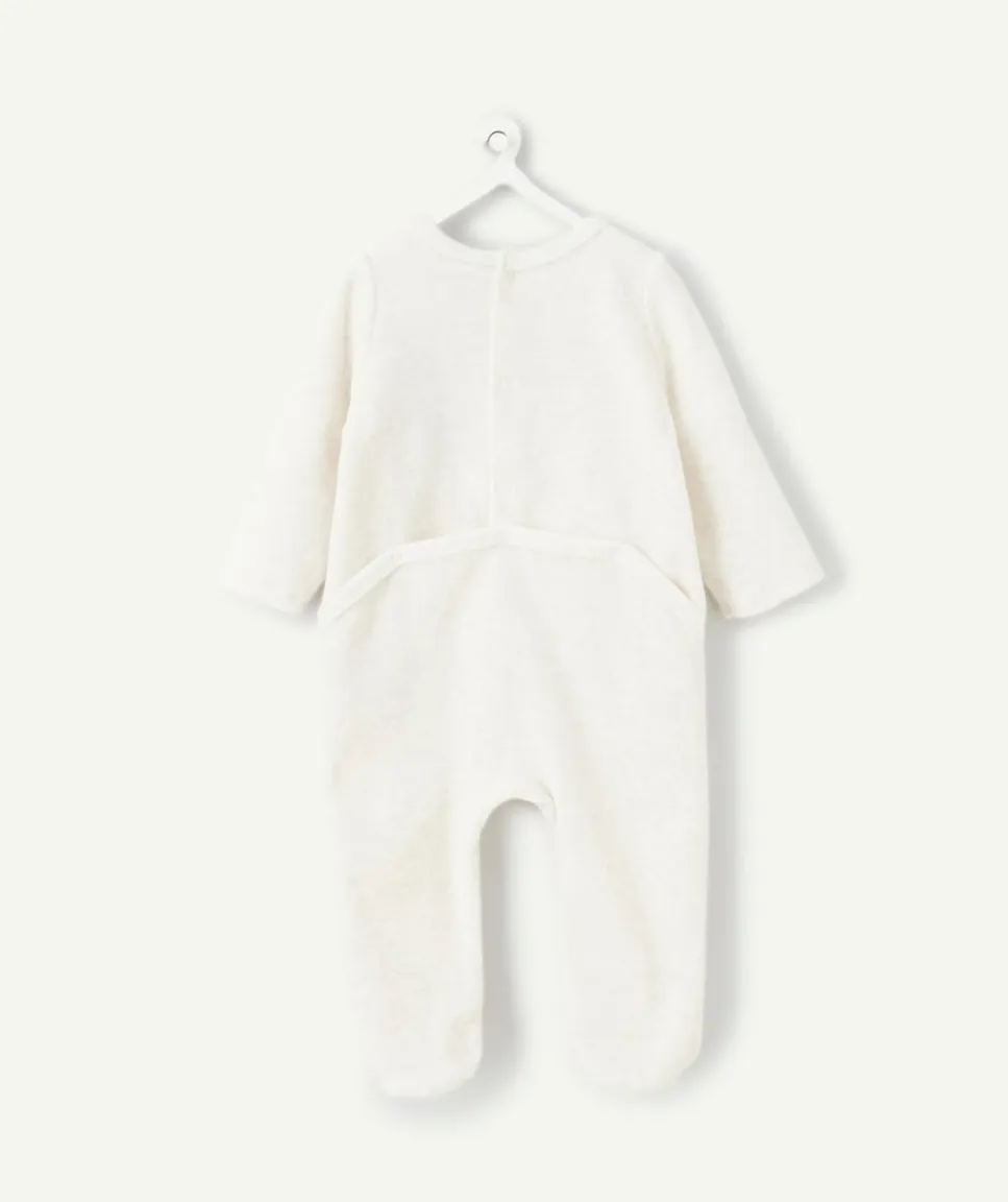 Pyjama chaud effet velours bébé mixte blanc