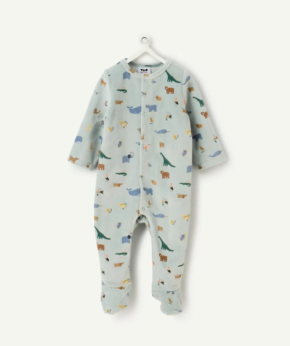 Pyjama chaud effet velours bébé garçon imprimé animaux