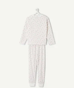 Pyjama chaud effet velours fille imprimé floral