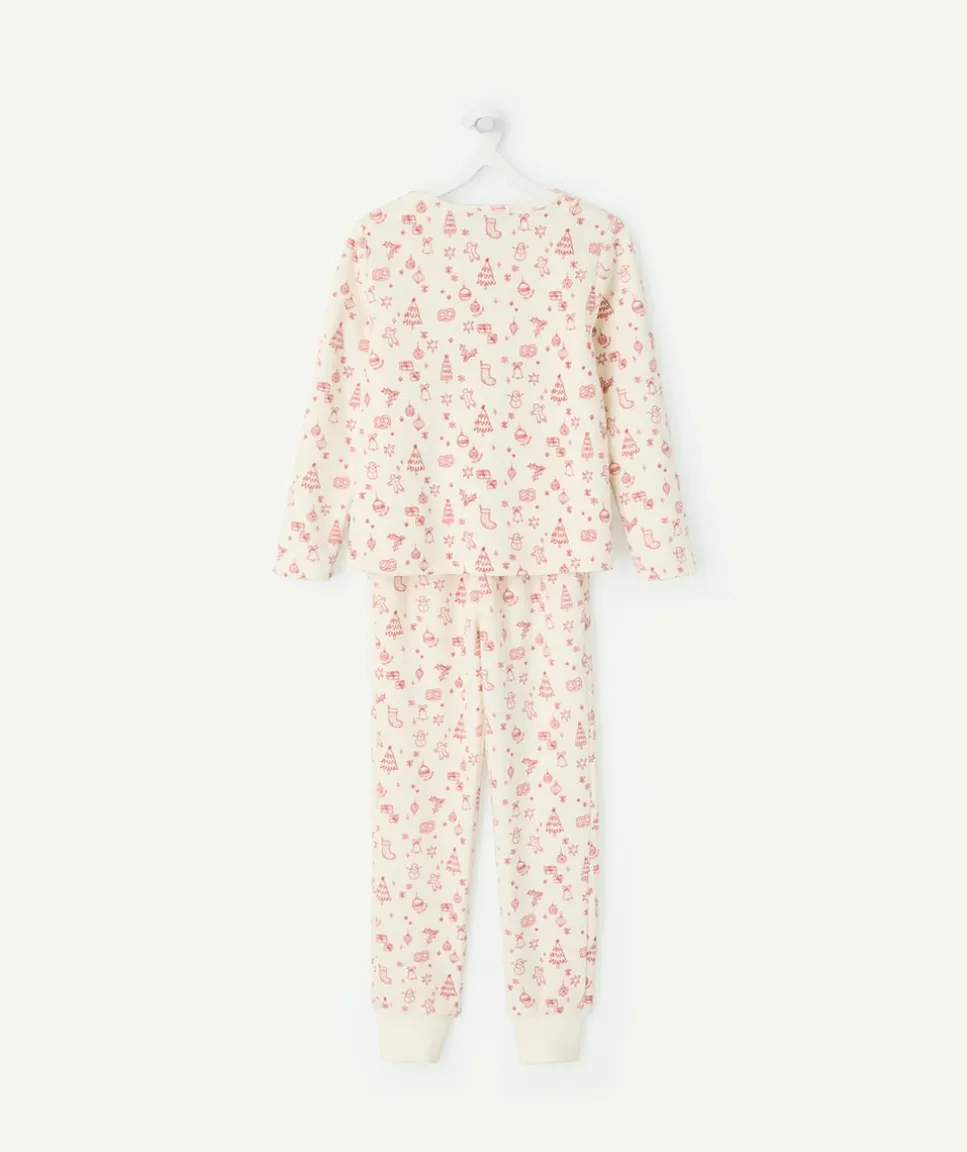 Pyjama chaud effet velours fille imprimé noël