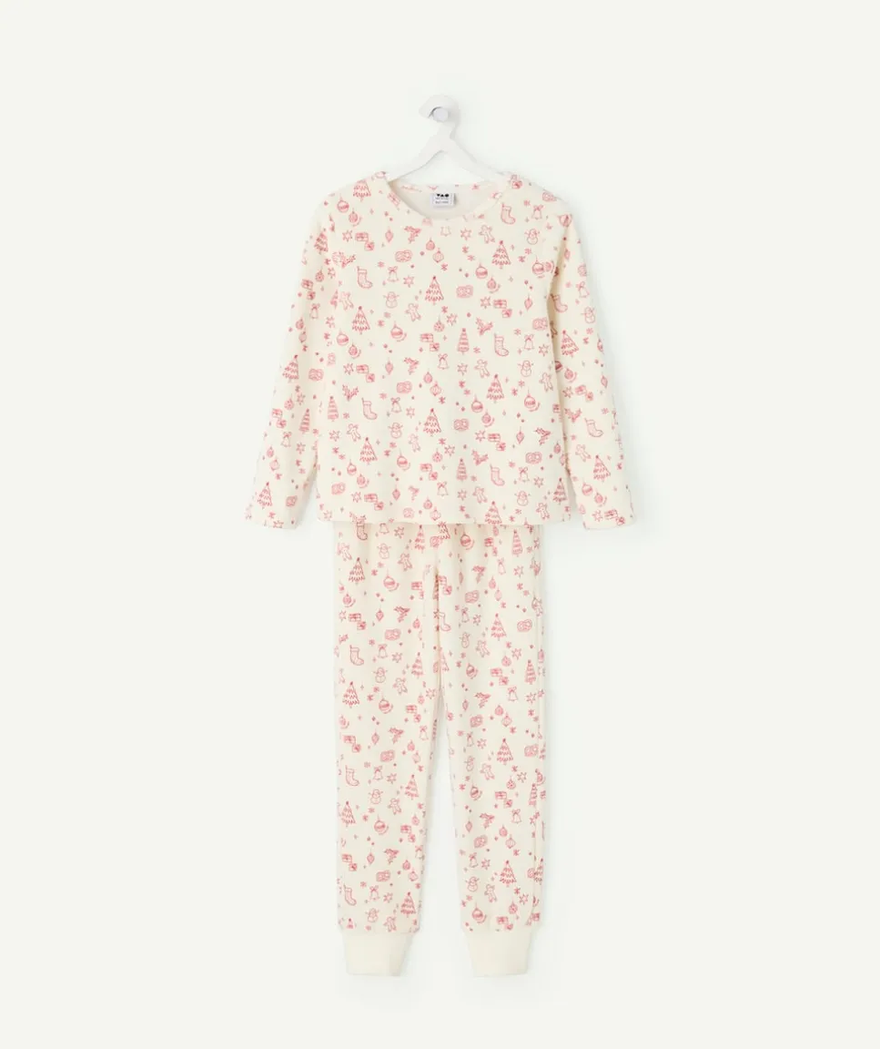 Pyjama chaud effet velours fille imprimé noël