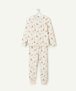 Pyjama chaud effet velours fille imprimé maisons et sapins