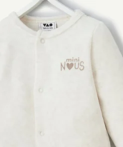 Pyjama chaud effet velours mixte naissance blanc