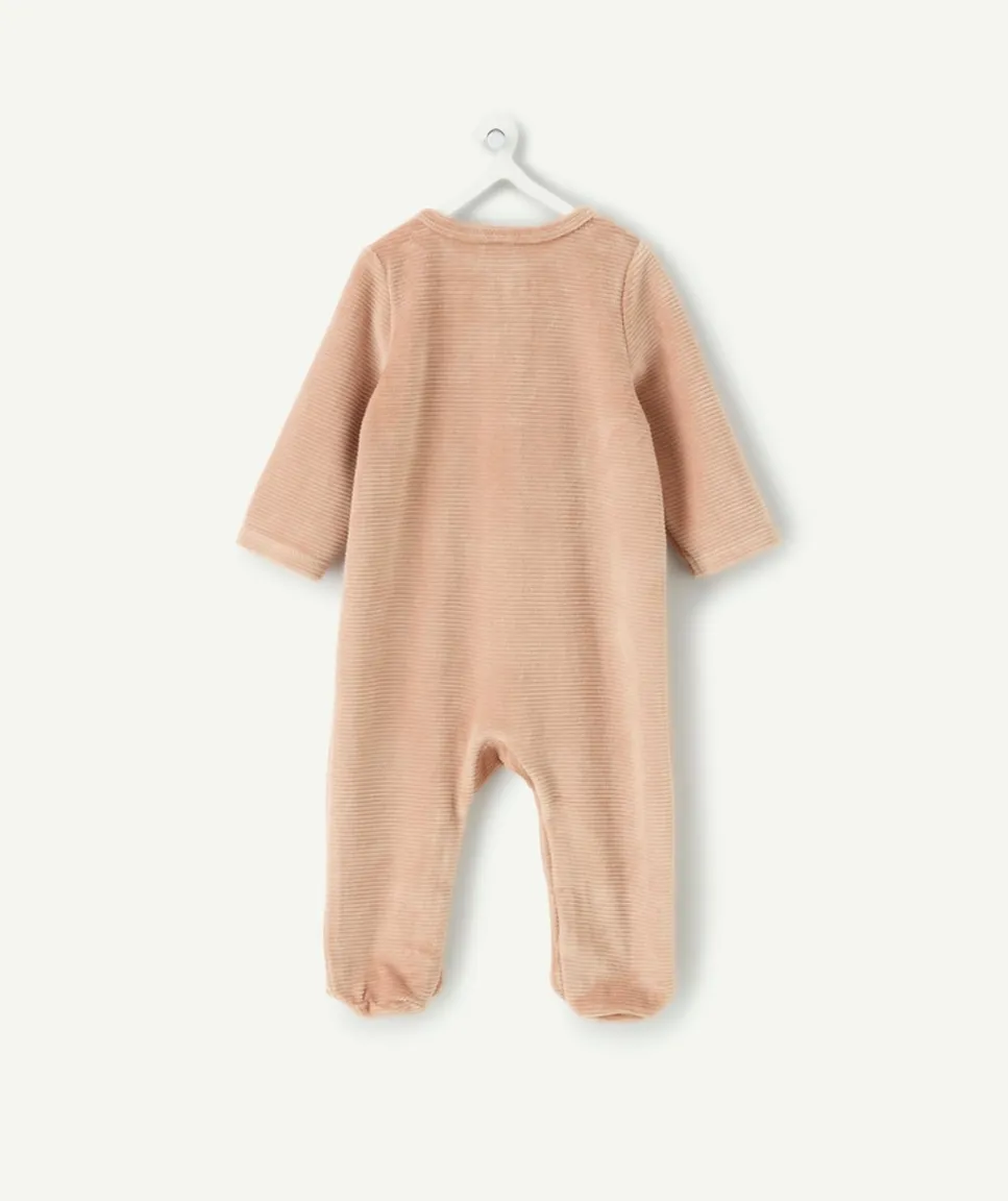 Pyjama chaud effet velours naissance garçon marron