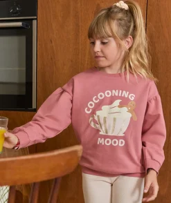 Pyjama chaud molletonné fille rose imprimé cocooning