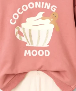 Pyjama chaud molletonné fille rose imprimé cocooning
