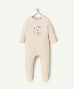 Pyjama coton bébé fille rose motif thème léopard