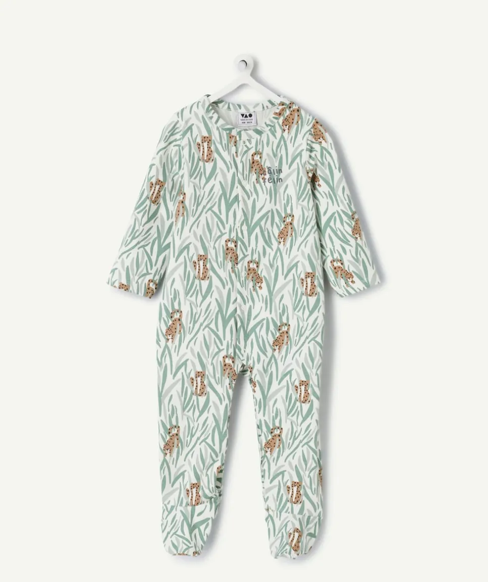 Pyjama coton bébé garçon imprimé animal vert