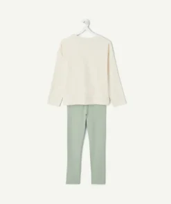 Pyjama coton fille blanc imprimé