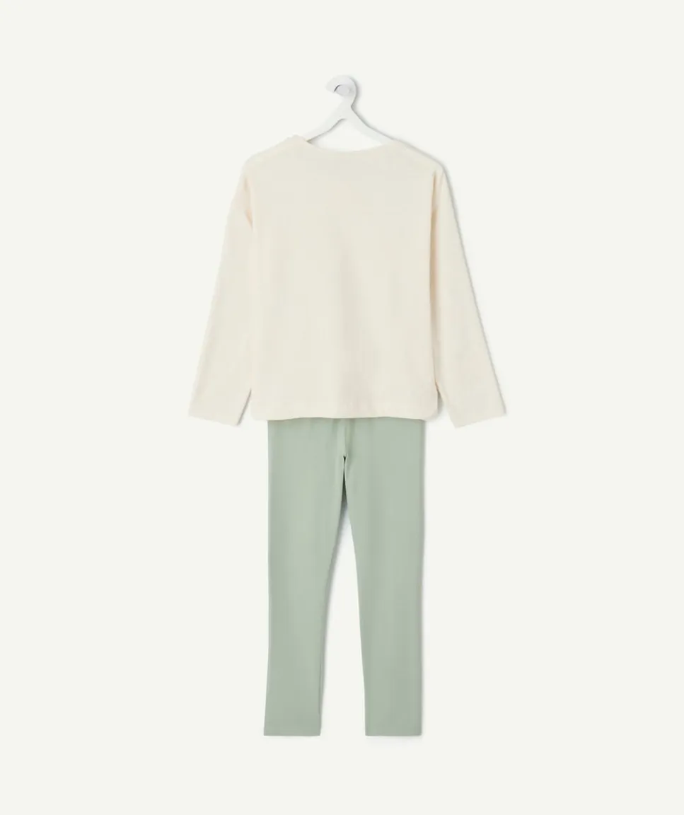 Pyjama coton fille blanc imprimé