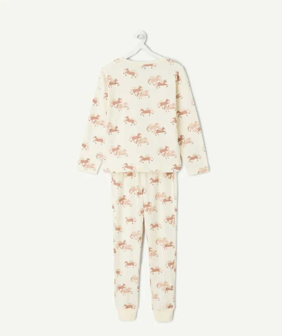 Pyjama coton fille imprimé chevaux