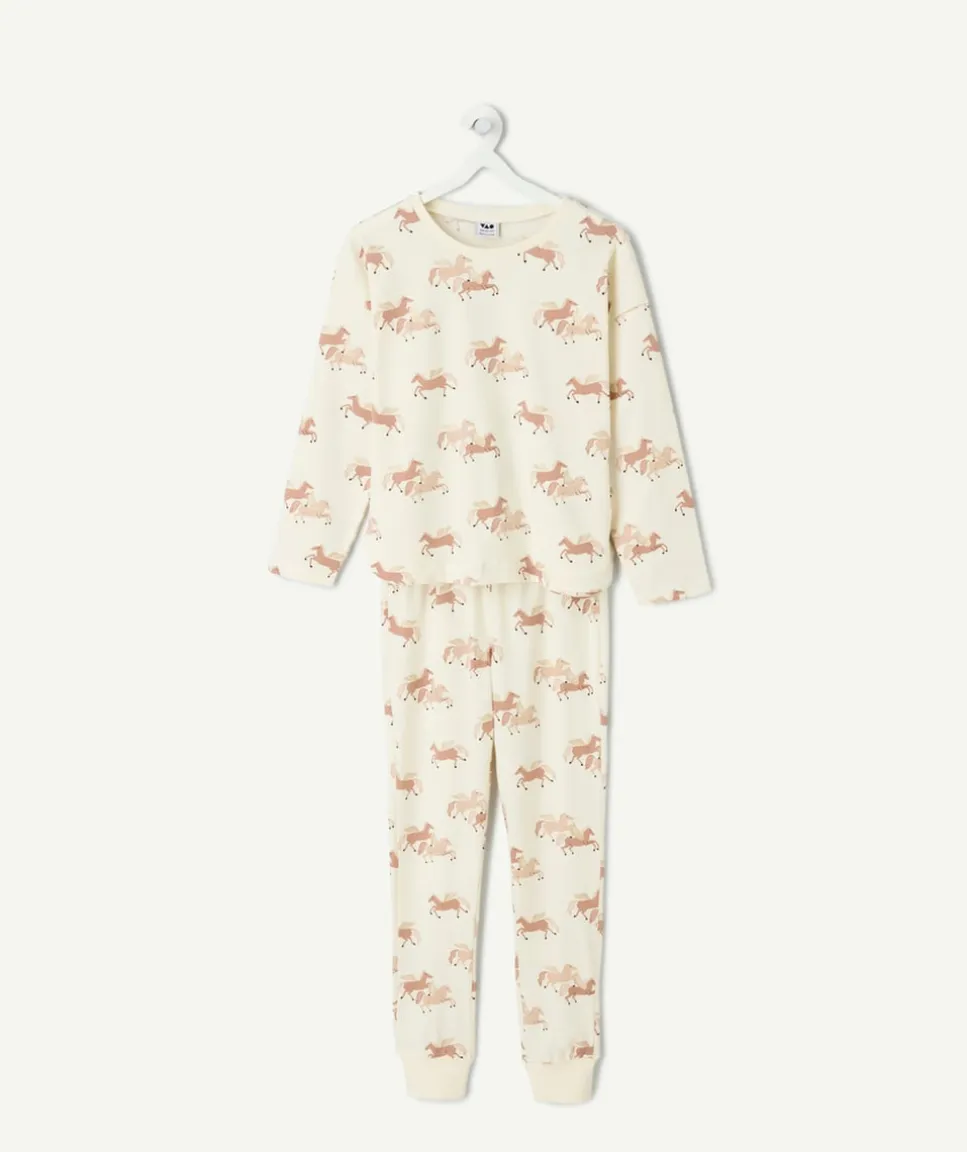 Pyjama coton fille imprimé chevaux