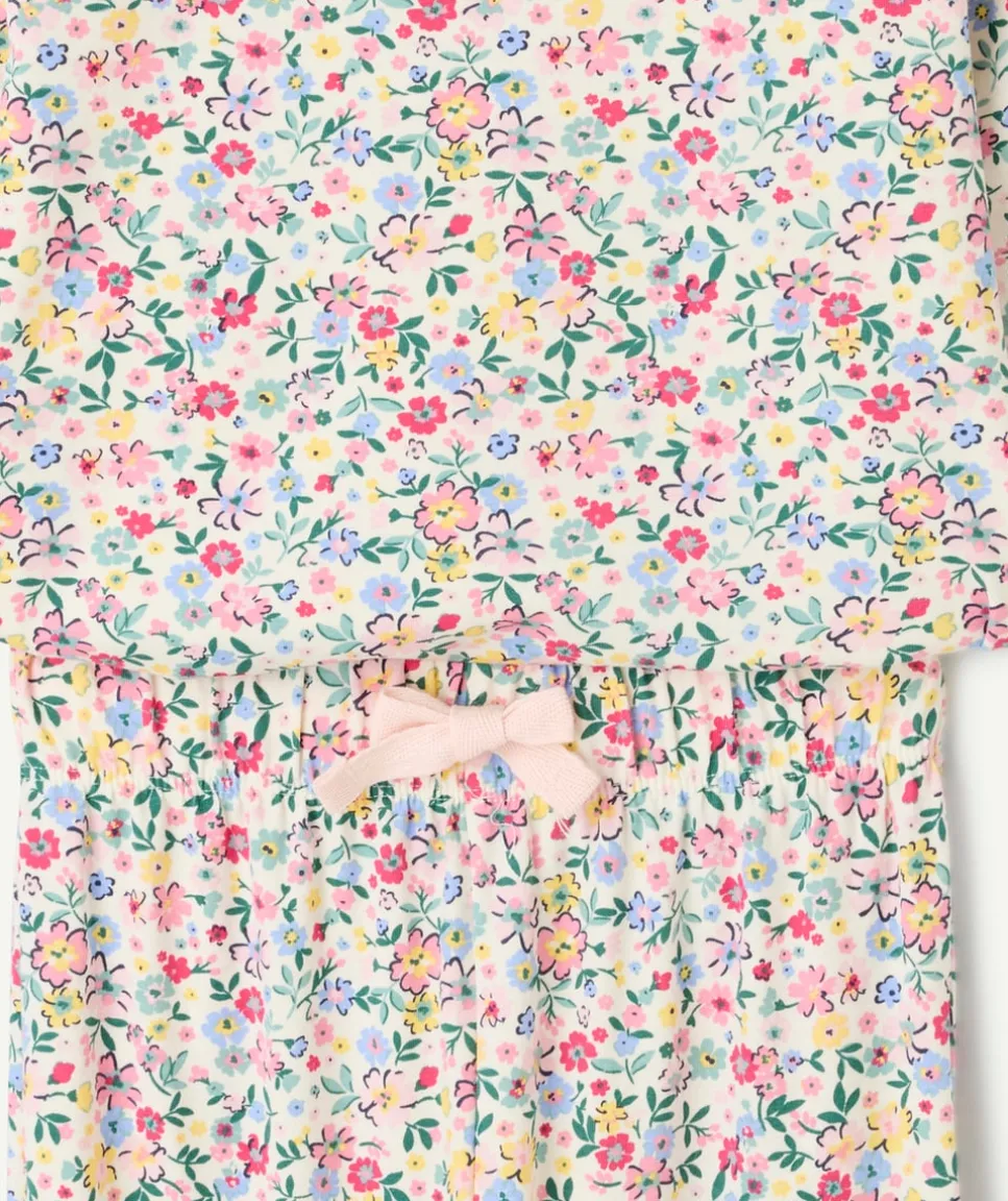 Pyjama coton fille imprimé floral