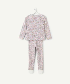 Pyjama coton fille imprimé floral rose