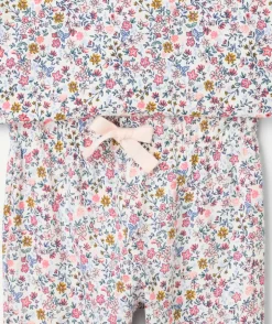 Pyjama coton fille imprimé floral rose
