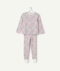 Pyjama coton fille imprimé floral rose