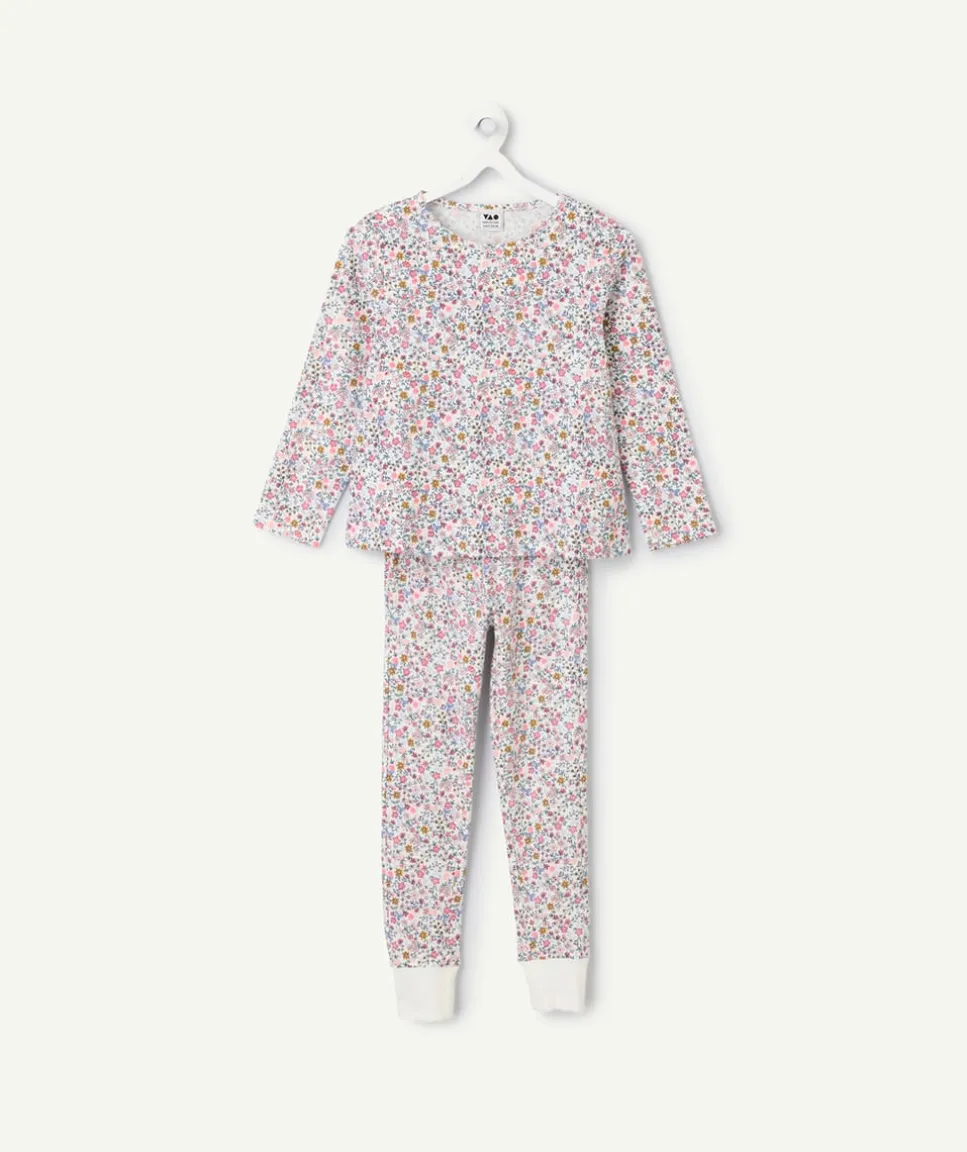 Pyjama coton fille imprimé floral rose