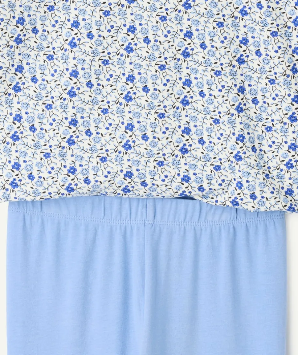 Pyjama coton fille imprimé floral